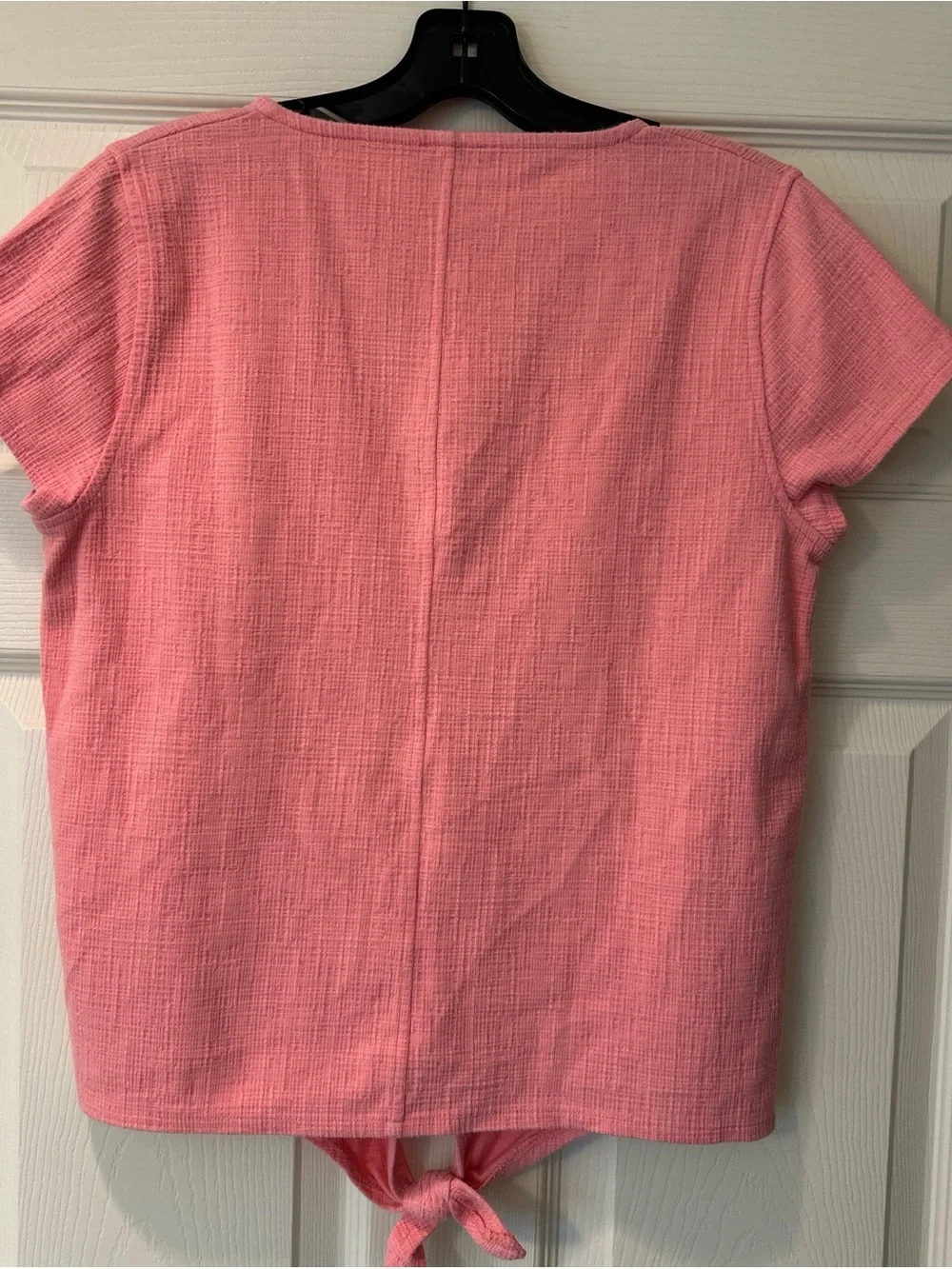J.Crew peach Button-Front Tie-Hem Top
